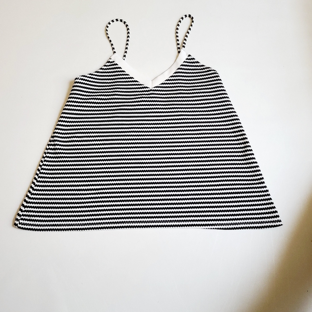 Zara black and white stripped tank size small